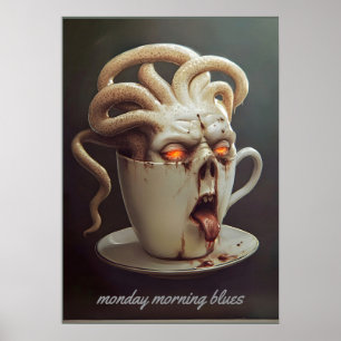 Måndagsmorgon blåser varningen för koffeinnivån poster
