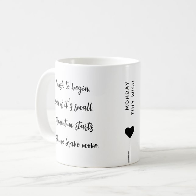 Måndagsmotivation Skript Bekräftelse Citat Kaffemugg (Framsida vänster)