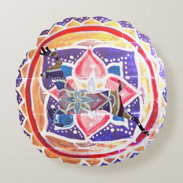 Mandal Borstad Polyester Rund Kuddvar 41 cm Kudde (Framsidan)