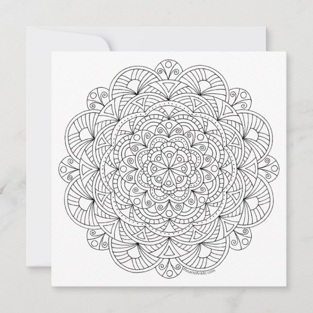 Mandala 010617 Friends Flat Card Vuxen Coloring (Framsida)