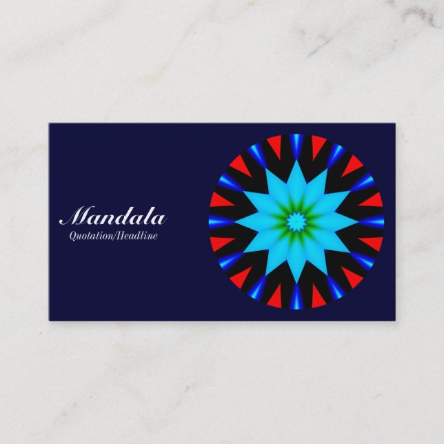 Mandala 04 - Mörk Navy 000033 Visitkort (Framsida)