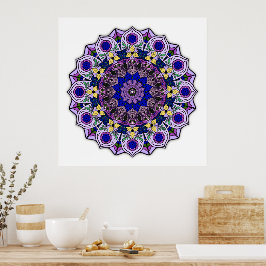 Mandala 12-2 Blueberry - Poster