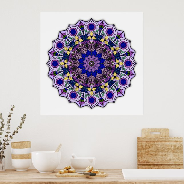 Mandala 12-2 Blueberry - Poster (Kök)