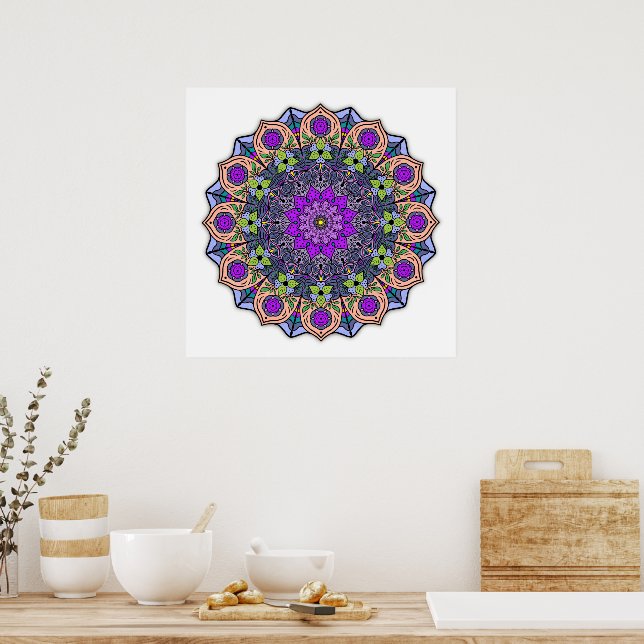 Mandala 12-2 VioletPeach - Affisch (Kök)