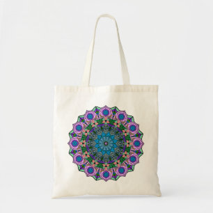 Mandala 12 Teal Ro Rosa Orange - Tygkasse