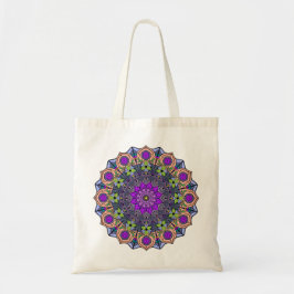 Mandala 12 Violet Peach Rosa Grönt - Tygkasse