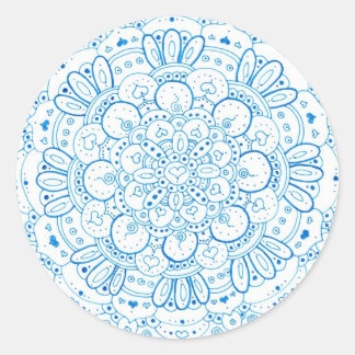Mandala 1 Round Stickers Runt Klistermärke