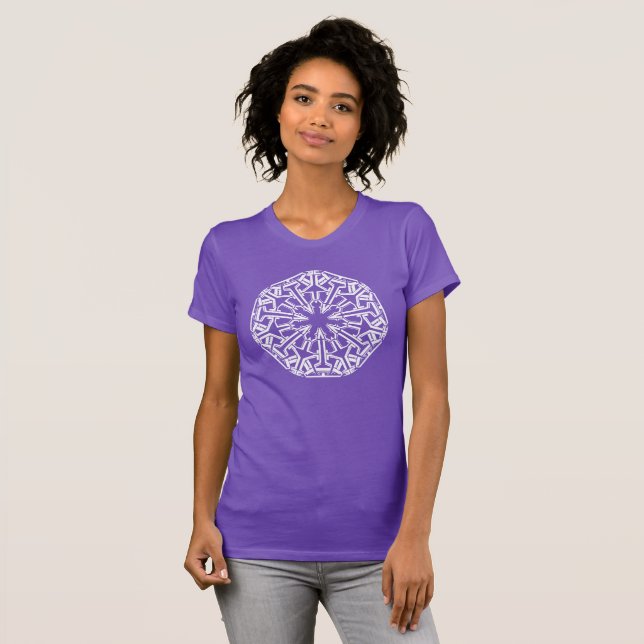 Mandala 1 White Design T Shirt (Hel framsida)