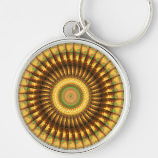 Mandala 2 Keychain Rund Silverfärgad Nyckelring