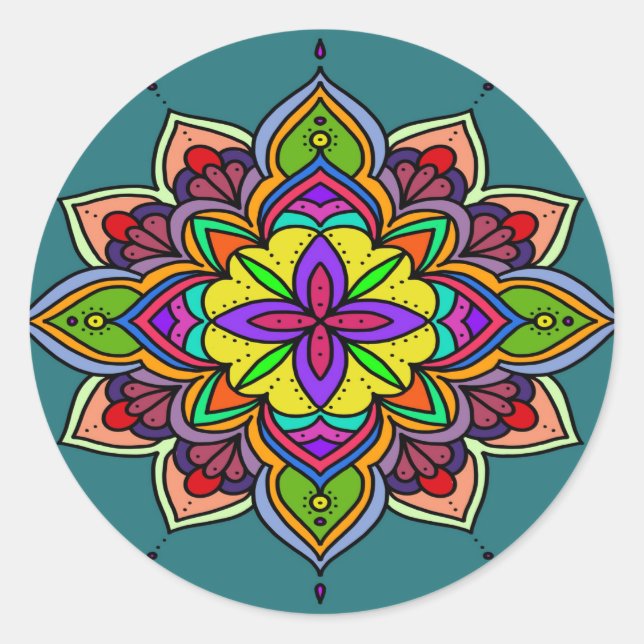 mandala 2 runt klistermärke (Framsida)