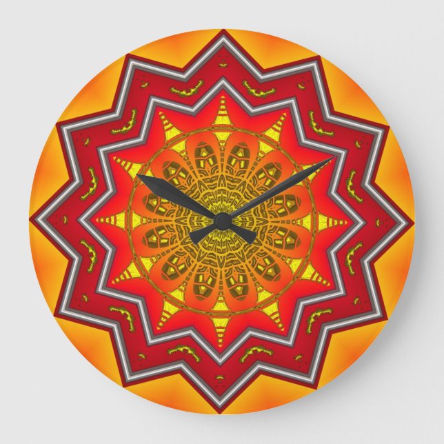 Mandala 3-klocka stor klocka (Framsida)