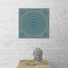 Mandala 4 Faux Wrapped Canvas Skriv ut