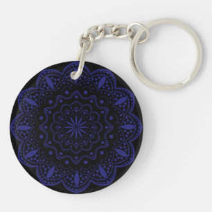 Mandala Akryl Nyckelring   Svart och Lila