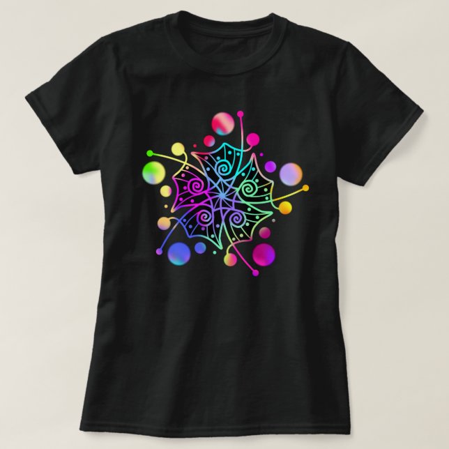 Mandala Andlig Söt Färg Galaxy Star Hippie T Shirt (Design framsida)