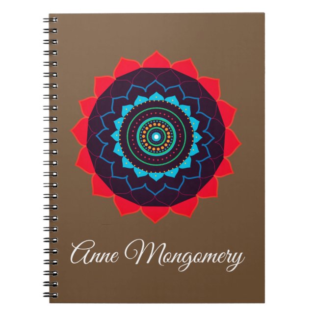 Mandala, anpassat namn för Spiral-anteckningsbok Anteckningsbok (Framsidan)