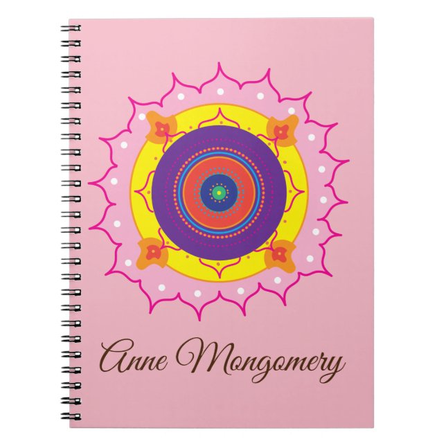 Mandala Art, anpassat namn för Spiral-anteckningsb Anteckningsbok (Framsidan)
