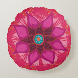 Mandala Art Brushed Polyester Round Cushion Rund Kudde