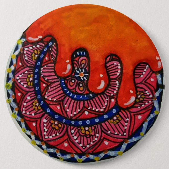 Mandala Art Buttons & Patches. Knapp (Framsida)