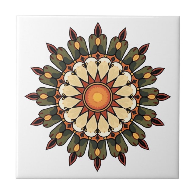 Mandala Art Ceramic Kakelplatta (Framsidan)