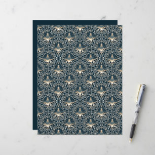 Mandala Art Deco Fläkt, marinstjärna och Guld