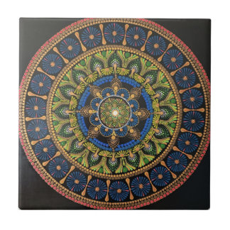 Mandala art dekorativa plattor, unik hemdekanter kakelplatta