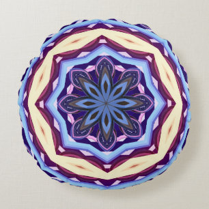 Mandala art design mönster prydnadsblomma rund kudde