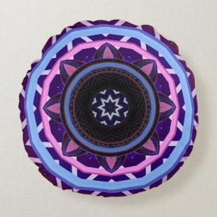 Mandala art design mönster prydnadsblomma rund kudde