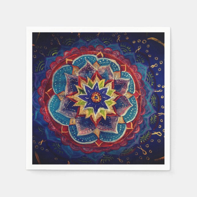 Mandala Art Papper Napkins Pappersservett (Framsidan)
