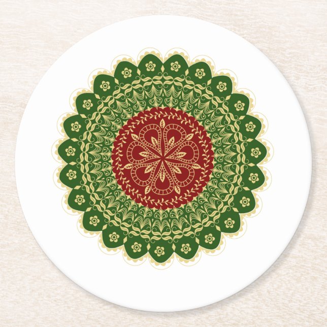 Mandala Art Papper Underlägg Rund (Framsidan)