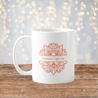 Mandala Art Personlig Namn Coffee Mugg
