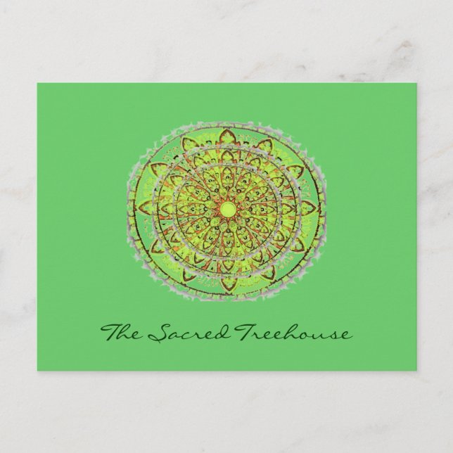 Mandala Art Postcard-grönt Vykort (Framsida)