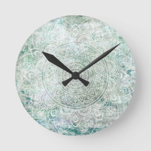 Mandala art rund klocka