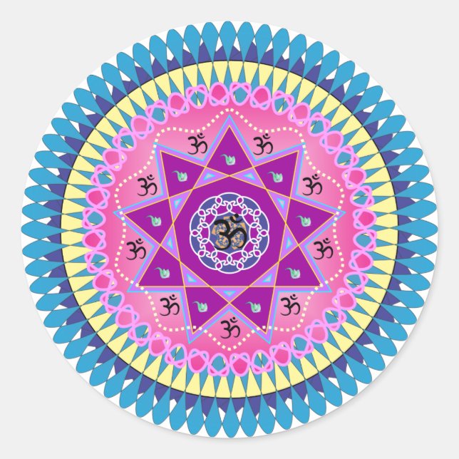 Mandala art runt klistermärke (Framsida)