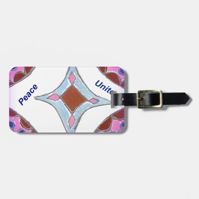 Mandala Art Skriv ut "Gratitude Peace Kärlek Unite Bagagebricka (Horisontell Framsida)