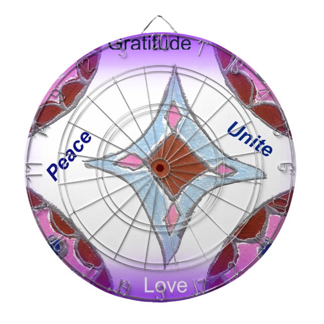 Mandala Art Skriv ut "Gratitude Peace Kärlek Unite Piltavla (Framsidan)
