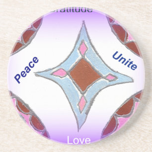 Mandala Art Skriv ut "Gratitude Peace Kärlek Unite Underlägg