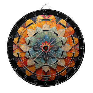 Mandala Art Texturerad blomma Darttavla