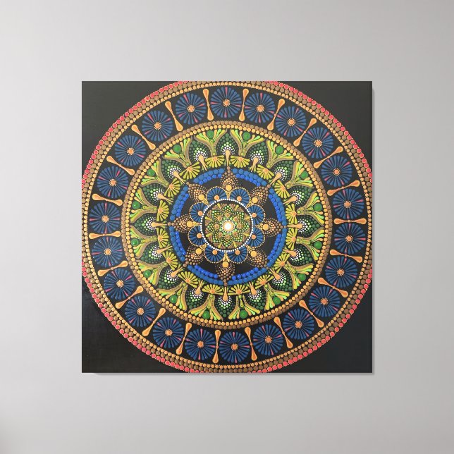 Mandala Art-vägg, konstverk, väggdekor, unik konst Canvastryck (Framsida)
