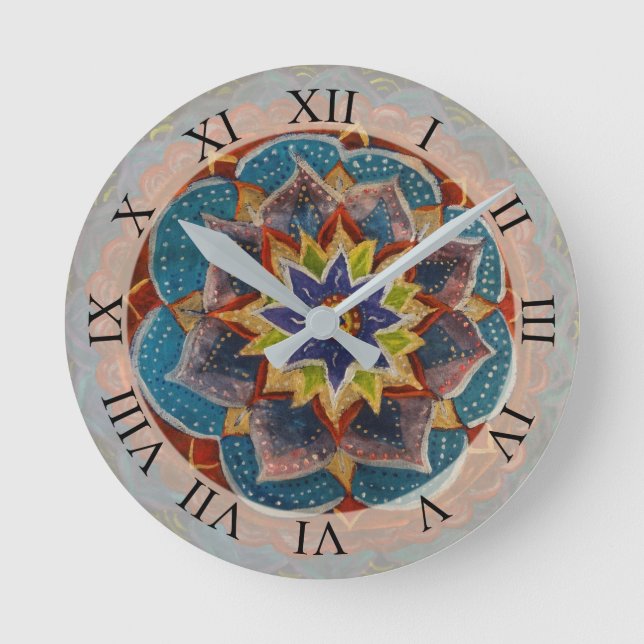 Mandala Art Wall Clock Rund Klocka (Framsida)