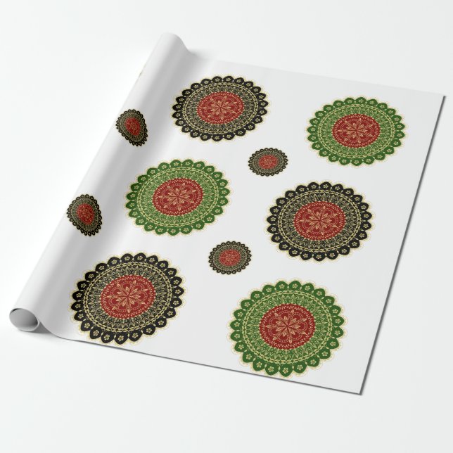 Mandala Art Wrapping Papper Presentpapper (Utrullad)