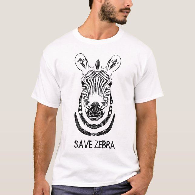 Mandala Art Zebra T Shirt (Framsida)