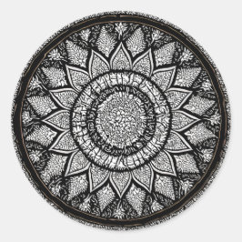MANDALA ARTS - BLACK AND WHITE - FLOWER STIL RUNT KLISTERMÄRKE