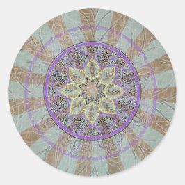 Mandala Artwork Runt Klistermärke