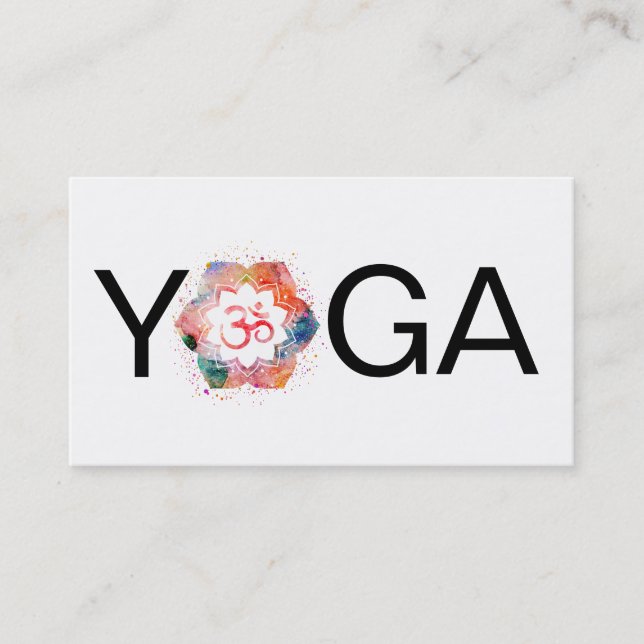 *~* Mandala Aum OM Lotus YogaTeacher Instructor Visitkort (Framsida)