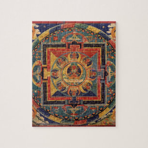 Mandala av Amitayus. det 19th tibetana århundrade Pussel