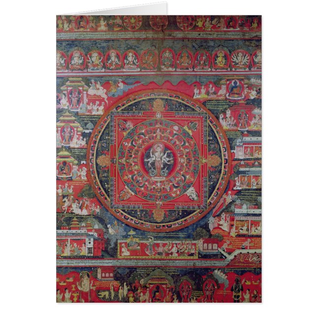 Mandala av Amoghapasa Hälsningskort (Framsidan)