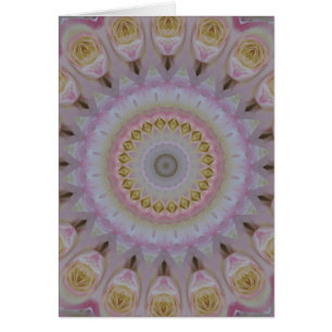 Mandala av gul ros hälsningskort