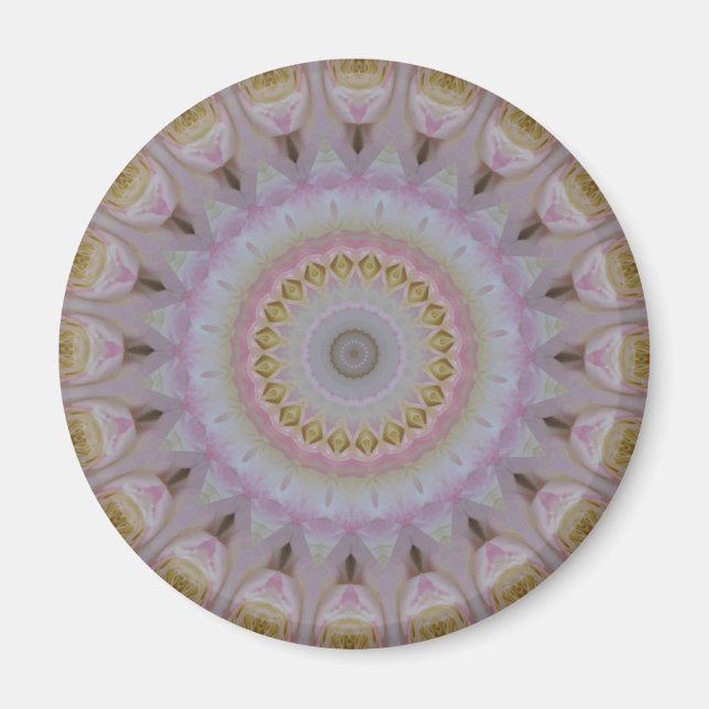 Mandala av gula rosor magnet (Framsidan)