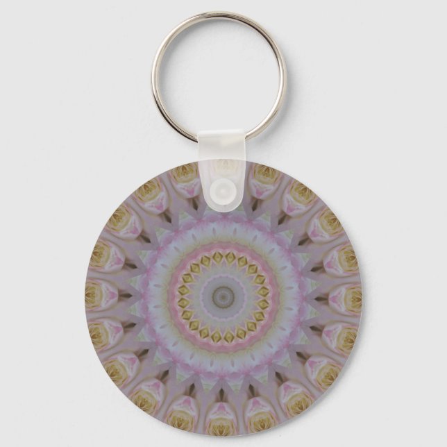 Mandala av gula rosor nyckelring (Framsida)