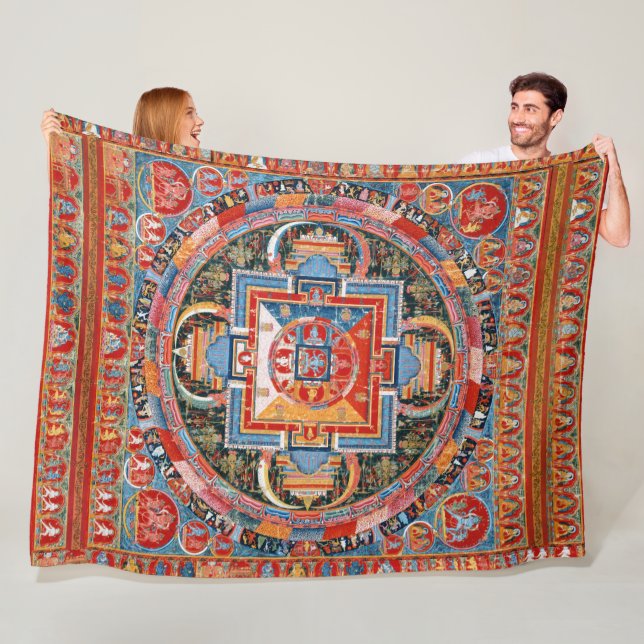 Mandala av Jnanadakini Fleecefilt (På plats)